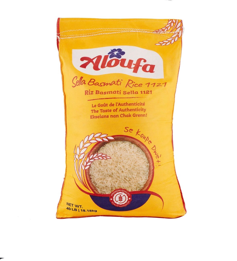 Aloufa Sella basmati rice 40lbs